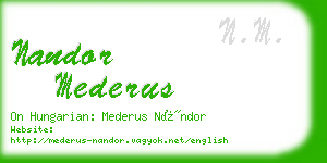 nandor mederus business card